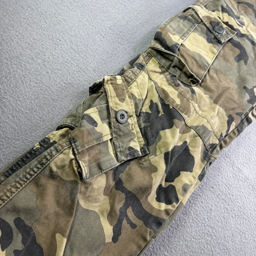 Unbranded Cargo Pants Men 29 Green Camo Pocket Tactical Streetwear Gorpcore